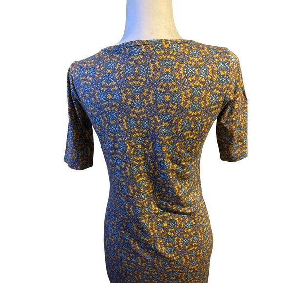 LuLaRoe Womens S Geometric Print Dress Julia Sheath Pencil Dress Kaleidoscope - Picture 10 of 12
